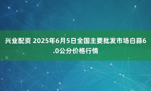 兴业配资 2025年6月5日全国主要批发市场白蒜6.0公分价格行情