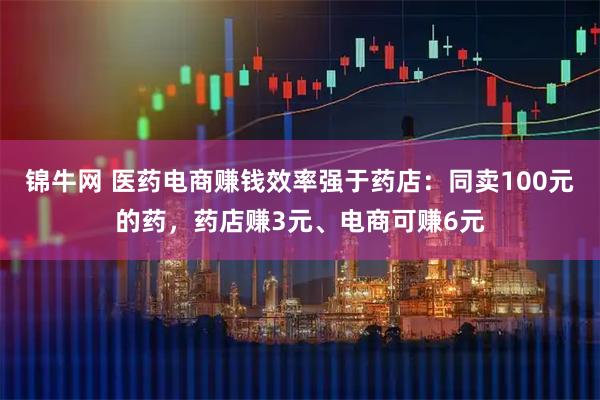 锦牛网 医药电商赚钱效率强于药店:同卖100元的药,药店赚3元、电商可赚6元